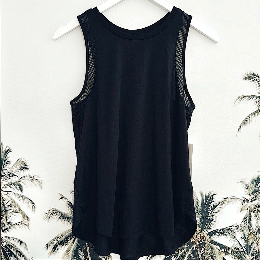 Old Navy Active Go Dry Mesh Trim Black Workout Racerback Tank Top